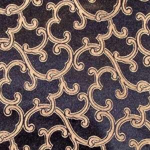  54 Wide Chateau Satin Jacquard Scroll Onyx Fabric By The 