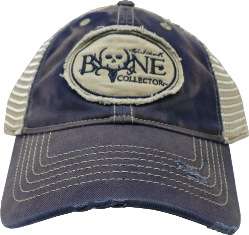 BONE COLLECTOR Mesh Patch Cap Faded Blue Hunting Hat  