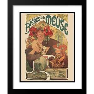  Alphonse Mucha Framed and Double Matted Art 25x29 Bieres 