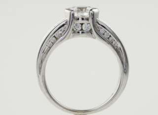  Diamond 14K White Gold Semi Bezel set Wedding Engagement Ring  
