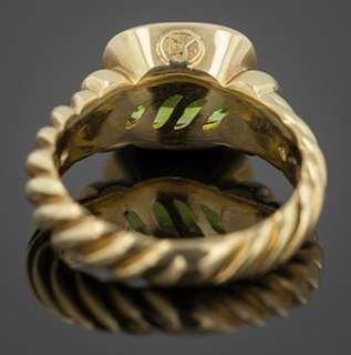 David Yurman 18k Gold and Peridot Ring Size 7  