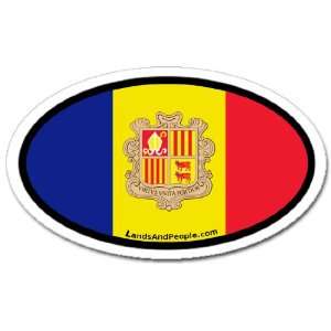 Andorra Flag Car Bumper Sticker Decal Oval