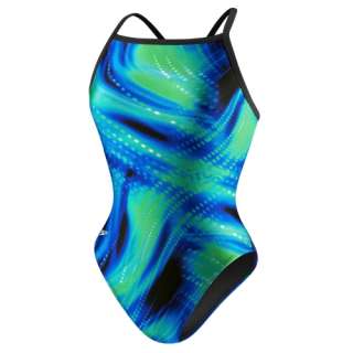 Speedo USA Womens Sun Swirl Flyback Swimsuit  