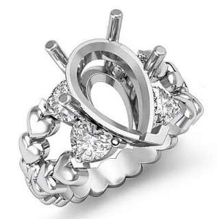 antique heart pear diamond engagement ring setting platinum