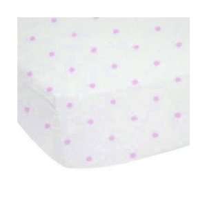 Round Crib Jersey Knit Pindot Sheet color Pink Pindot