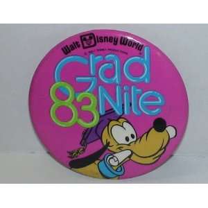    3 Disney Worlod Pluto Grad Nite 1983 Button 