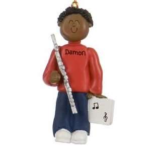 Personalized Ethnic Flute Player   Male Christmas Ornament  