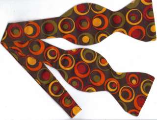 SELF TIE BOW TIE OLIVES (RED GREEN YELLOW ORANGE)  