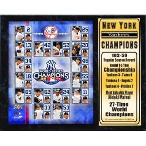  2009 New York Yankees World Series Champions Team 