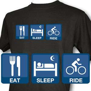 Eat Sleep Ride Mens Black T Shirt Cycle mountain bike  