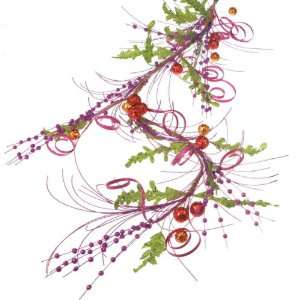   Vibrant Glittered Holly Christmas Garlands 51   Unlit