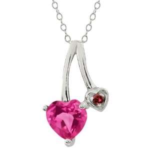  0.91 Ct Heart Shape Pink Mystic Topaz and Diamond Sterling 