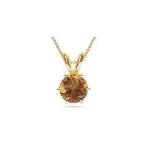  0.39 Cts Citrine Solitaire Pendant in 14K Yellow Gold 