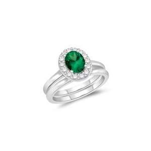  0.21 Cts Diamond & 0.62 Cts Emerald Engagement & Wedding 