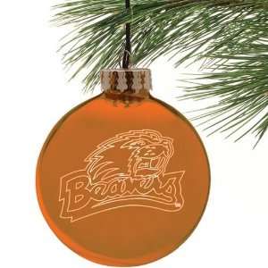 Oregon State Beavers Orange Etched Laser Light Ornament 