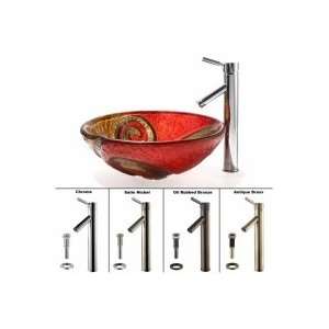 Kraus Kraus Copper Snake Glass Vessel Sink and Sheven Faucet C GV 620 