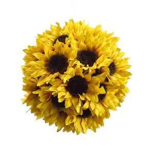  Faux 7 Sunflower Ball w/Hanger Yellow (Pack of 12) Patio 