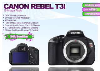 USA Canon Rebel T3i 600D +7 Lens 18 55 IS II + 650 1300 +32GB SLR 