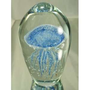   Huge Sapphire Jellyfishs in Glass Art Sculpture
