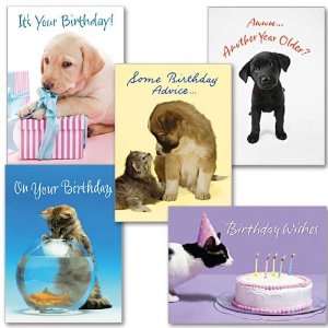 Pet Holy Card Birthday Greeting with Dogs and Cats Religious 10 Cards 