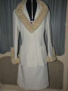 Vintage Lilli Ann Knit Ivory Suit S/M  