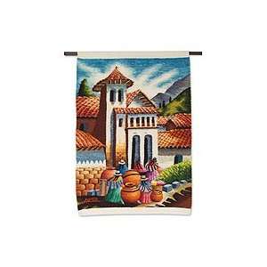  NOVICA Wool tapestry, The Church