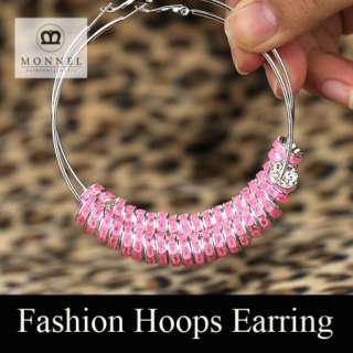 BK28 HOT Basketball Wives Circle Hoops Earring Fashion Jewelry Beads 