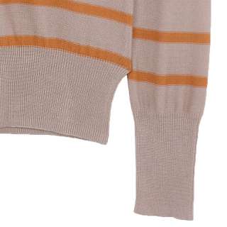  fashion trend womens ladies Flower Decoreated Striped Knit Sweater