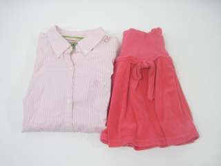 LOT 2 JUICY COUTURE Girls Pink Shirt Velour Skirt Sz 10  