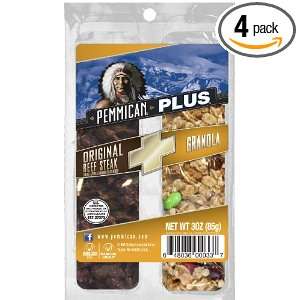 MARFOOD USA Pemmican Plus Original with Granola, 3.0 Ounce (Pack of 4 