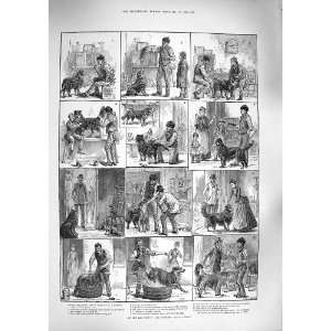  1888 BOUGHT SOLD THEREBY HANGS TALE DOG SALE OLD PRINT 