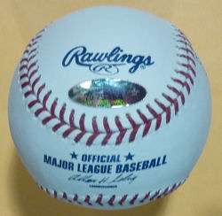   83 this official mlb baseball was signed in the sweetspot in blue ball