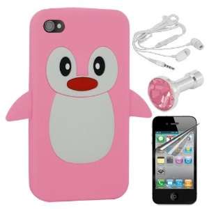 for Apple iPhone 4 4S  Penguin Silicone Skin Case for Apple iPhone 4 