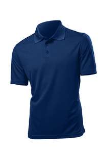   NAVY DARK BLUE Polyester Breathable Sports Polo Shirt No Logo  