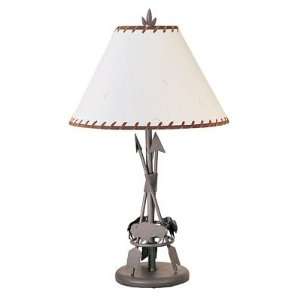    Buffalo Figurine Base Wrought Iron Table Lamp