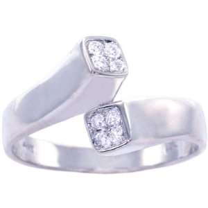  14K White Gold Diamond Geometric Promise Ring Diamond 