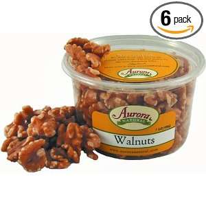 Aurora Products Inc. Walnuts, 6.5 Ounce Tubs (Pack of 6)  