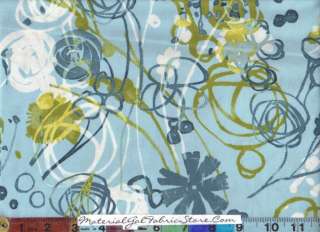 Marcus Al Fresco Fabric ~ Blue Geometric Floral 6161122  