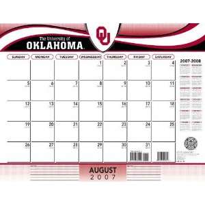 Oklahoma Sooners 2007 08 22 x 17 Academic Desk Calendar  