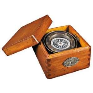    Wood and Solid Brass Boxed Lifeboat Compass
