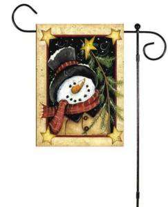 Wishing Snowman Winter Sm Garden Art Flag Custom Decor  