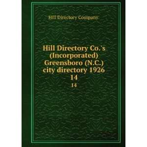  Hill Directory Co.s (Incorporated) Greensboro (N.C.) city 