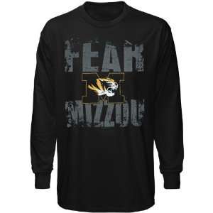  Missouri Tigers Black Fear Mizzou Vintage Long Sleeve T 