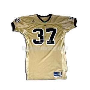  Gold No. 37 Game Used Notre Dame Adidas Football Jersey 