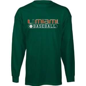   Hurricanes Youth Green Baseball Long Sleeve T Shirt
