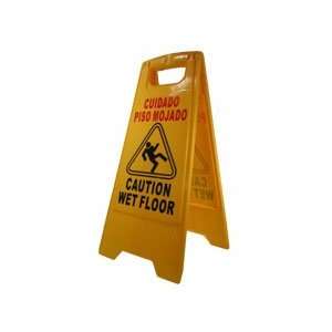   Caution Wet Floor Safety Sign English and Spanish