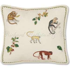  Monkey Embroidered Pillow Baby