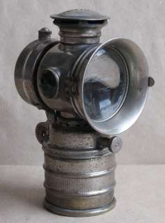 ANTIQUE NICKELED BRASS CARBIDE ACETYLENE BIKE LAMP VITAPHARE / 1920s 