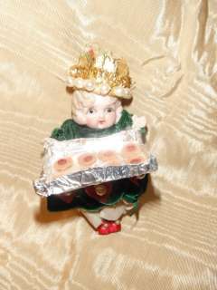 Victorian Porcelain Doll w/Cookies Christmas Ornament  