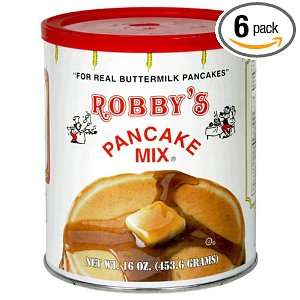 Robbys Buttermilk Pancake Mix, 16 Ounce Cans (Pack of 6)  